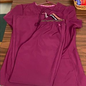 Medium Maroon HeartSoul Scrub Set